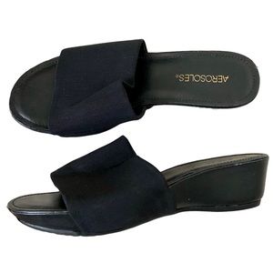 Aerosoles Vintage Y2K Women’s Slip-On Chunky Platform Sandals, Black Size 9